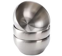 YOUEON 3 Pack 28Oz/800ml SUS304 Brushed Stainless Steel Bowls, Double Wall Insulated Bowls, Stainless Steel Soup Bowl for Cereal, Ice Cream, Noodle, 6 Inch/15 cm Bowl Set for Serving, Dishwasher Safe