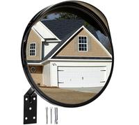 YOUEON 30CM Acrylic Convex Mirror, Security Mirror for Garage, Driveway, Parking Lots, Store and Warehouse, Round Traffic Mirror for Indoor & Outdoor, Angle Adjustable Convex Blind Spot Mirror