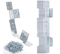 YOUEON 8 Pcs Adjustable Stair Stringer Connector with Screws, 18 Gauge Galvanized Carbon Steel Stair Stringer Hanger Brackets, Concealed Deck Stair Brackets for 2x10 & 2x12 Stringers, Reversible