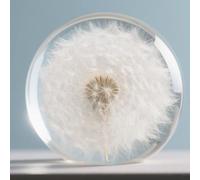 YouerCrystal Real Dandelion Paperweight, Crystal Ball 2.36in (60mm),Unique Gift & Home Office Decor, Symbol of Luck, Hope, and Wishes for Birthday, Graduation, Wedding