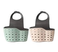 Youery 2pcs 3 Pcs Kitchen Sink Sponge Holder, Portable Sink Shelf, Hanging Strainer Organizer Storage Bag with Adjustable Strap and Drain Holes for Finishing and Draining