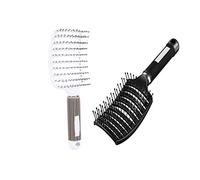 Youery Boar Bristle Brush, Curved Vent Brush and Hair Detangler, Vented Hair for Faster Blow Drying, Detangle Suitable for Long Thick Curly Straight Dry Wet