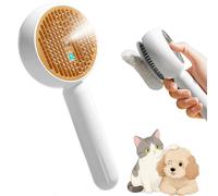 Youery Cat Brush with Steam, Quiet Dog Brush with Steam One-Click Release, Cat Comb with Handle for Long Hair/Short Hair Cats & Dogs, Cat Hair Brush Removes Undercoat/Loose Fur (Brown)