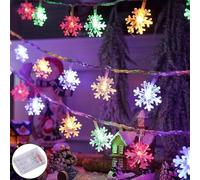 Youery LED Snowflake Fairy Lights, 6 m, 40 LED Christmas Decoration with 2 Modes, Shiny Fairy Lights, Battery Operated, Waterproof for Indoor Use, for Christmas Tree, Window, Room, Hotel Decoration