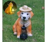 Youfui Dog garden Statues Outdoor Solar Figurine Light for Patio, Balcony, Yard Ornament, Garden Decor Housewarming Gifts (Dog)