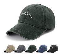 YouGa Baseball Cap Mens - Vintage Washed Dad Caps Adjustable Cotton (Black)