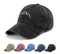 YouGa Baseball Cap Mens - Vintage Washed Dad Caps Adjustable Cotton Black