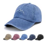 YouGa Baseball Cap Mens - Vintage Washed Dad Caps Adjustable Cotton Blue