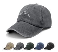 YouGa Baseball Cap Mens - Vintage Washed Dad Caps Adjustable Cotton Grey