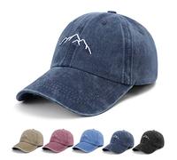 YouGa Baseball Cap Mens - Vintage Washed Dad Caps Adjustable Cotton Navy Blue