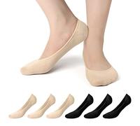 YouGa Invisible Socks Women - 3/6 Pairs No Show Ladies Non Slip Ankle Cotton Socks for Sneaker Loafers