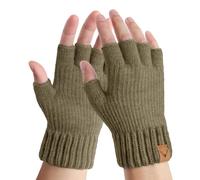 YouGa Men's Winter Knitted Thermal Fingerless Gloves - Unisex for Outdoor, Working, Driving, Running, Cycling