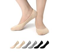 YouGa No Show Socks Women - 3/6 Pairs Invisible Socks Ladies Trainer Socks with Non Slip Grip Ultra Low Cut Socks Invisible Cotton Footies for Sneaker Loafers