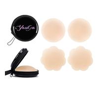 YouGa Women Silicone Pasties, Adhesive Bra Reusable 2/4 Pairs Invisible Silicone Nipple Cover