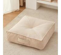 YOUGANG 15cm Extra Thick Booster Cushion,Round/Square 100% Cotton Seat Pad for Armchair,Car, Office,Chair Cushion for Elderly Post-Operative,Wheelchair (Square Beige,50x50x15cm)