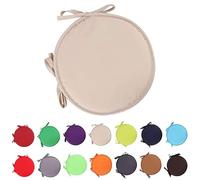 YOUGANG 2 Pack Indoor/Outdoor Chair Seat Pads with Ties,30/38cm Round Chair Seat Cushions Garden Patio Seat Cushions,Non-Slip Stool Seat Pad (Beige,38cm)