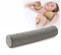 YOUGANG Cervical Neck Roll 60cm Memory Foam Pillow for Sleeping,Neck Back Lumbar Support Pillow Round Bolster Pillow with Removable Cover,Pain Relieve (Grey,60x12cm)