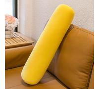 YOUGANG Long Bolster Pillow Round Body Pillow Fluffy Plush Round Cervical Pillow with Removable Cover,65/95/115cm Body Pillow Side Sleeper Pregnancy Pillow (Yellow,95cm)