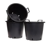 YouGarden 3 x Heavy Duty 35 Litre Plant Pots, 44cm Diameter - Plastic Planters for Outdoor Plants, Large Containers for Gardens, Perfect for Flowers, Vegetables & General Use