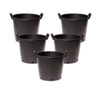 YouGarden 5 x Heavy Duty 35 Litre Plant Pots, 44cm Diameter - Plastic Planters for Outdoor Plants, Large Containers for Gardens, Perfect for Flowers, Vegetables & General Use