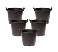 YouGarden 5 x Heavy Duty 50 Litre Plant Pots, 50cm Diameter - Plastic Planters for Outdoor Plants, Large Containers for Gardens, Perfect for Flowers, Vegetables & General Use