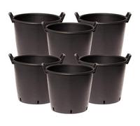 YouGarden 6 x Heavy Duty 35 Litre Plant Pots, 44cm Diameter - Plastic Planters for Outdoor Plants, Large Containers for Gardens, Perfect for Flowers, Vegetables & General Use