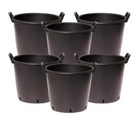 YouGarden 6 x Heavy Duty 50 Litre Plant Pots, 50cm Diameter - Plastic Planters for Outdoor Plants, Large Containers for Gardens, Perfect for Flowers, Vegetables & General Use