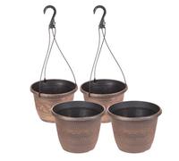 YouGarden Acorn Set - 2 x Baskets & 2 x Planters 25cm (10in) in Copper-Tone