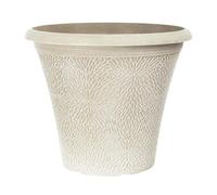 YouGarden April Powdered Grey Round Planters, 2 x 36cm Decorative Containers, with Drainage Holes, Garden Pots