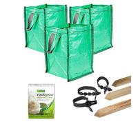 YouGarden Complete Tree Planting Selection - 3 x 45L grow pods, 3 x stakes, 3 x ties and pack of rootgrow