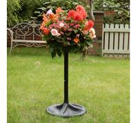 YouGarden Easy Fill Hanging Basket Pedestal Planters, 2 x Adjustable Stands for Patio Garden Displays