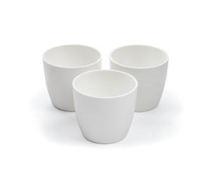 YouGarden Elho Round Mini White 7cm Pot Covers Set of Three For Houseplants and Displaying Indoors