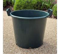 YouGarden 5 x Green Heavy Duty 30L Plant Pots 40cm Diameter - Plastic Planters for Outdoor Plants - Large 15.7' Flower Pots for Gardens - Perfect for Flowers, Vegetables & General Use