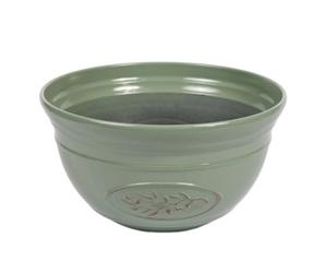Yougarden Green Olive Planter Bowl, Plastic Garden Pot, 1 X 30Cm Planter, Decorative Leaf Design With Optional Drainage