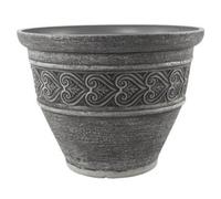 Yougarden Heart Round Planter 40Cm Dark Granite