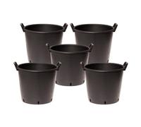 YouGarden Heavy Duty 30L Plant Pot, 5 x 40cm Diameter, Plastic Planters for Outdoor Plants, Large 15.7' Flower Pots for Gardens, Perfect for Flowers, Vegetables & General Use