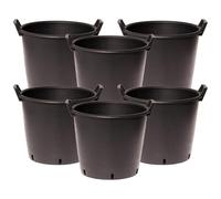 YouGarden - Heavy Duty 30L Plant Pots (Pack of 6) 40cm Diameter - Plastic Planters for Outdoor Plants - Large 15.7' Flower Pots for Gardens - Perfect