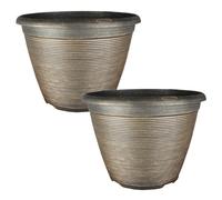 YouGarden Helix Black Bronze Planters 36cm Diameter x 2