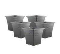 YouGarden Infinity Black Square Planters 25cm diameter x 5