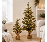 Yougarden Inlit Sparkly Fir Tree Duo 45Cm And 85Cm Indoor Trees