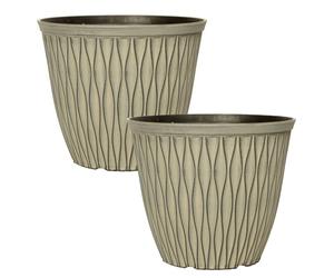 YouGarden Laval Warm Grey Planter 20cm diameter x 2