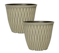 YouGarden Laval Warm Grey Planter 26cm diameter x 2