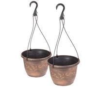 Yougarden Pair Of Acorn 25Cm Hanging Baskets In Copper-Effect