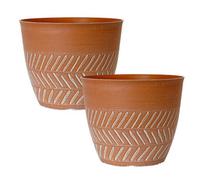YouGarden Pair of 8" Keke Powdered Clay Planters