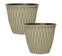Yougarden Pair Of Laval Planters In Ebony Grey 20Cm Containers For Growing Plants