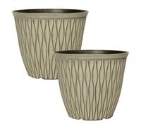 Yougarden Pair Of Laval Planters In Ebony Grey 26Cm Containers For Growing Plants