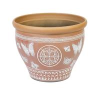 YouGarden Papilio Terracotta Planter 38cm 2 Pack - Size: 30.5 x 38 x 38cm - Orange - Wilko