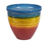 Yougarden Rainbow Planter, 33Cm Plastic Pot, Colourful Garden Patio Container With Drainage Holes