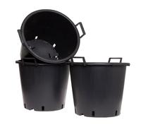 YouGarden Heavy Duty Pot 50L 3 Pack - Size: 39 x 50 x 50cm - Black - Wilko