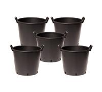 YouGarden Set of Black 5 Heavy Duty 30L Pots